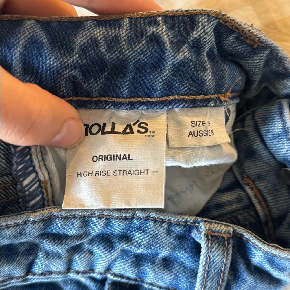 Rolla's High Rise Straight Blue Jeans - Picture 4 of 4